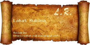 Lakat Rubina névjegykártya